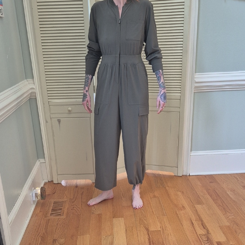 Athleta Relaxed Utility Jumpsuit in Olive